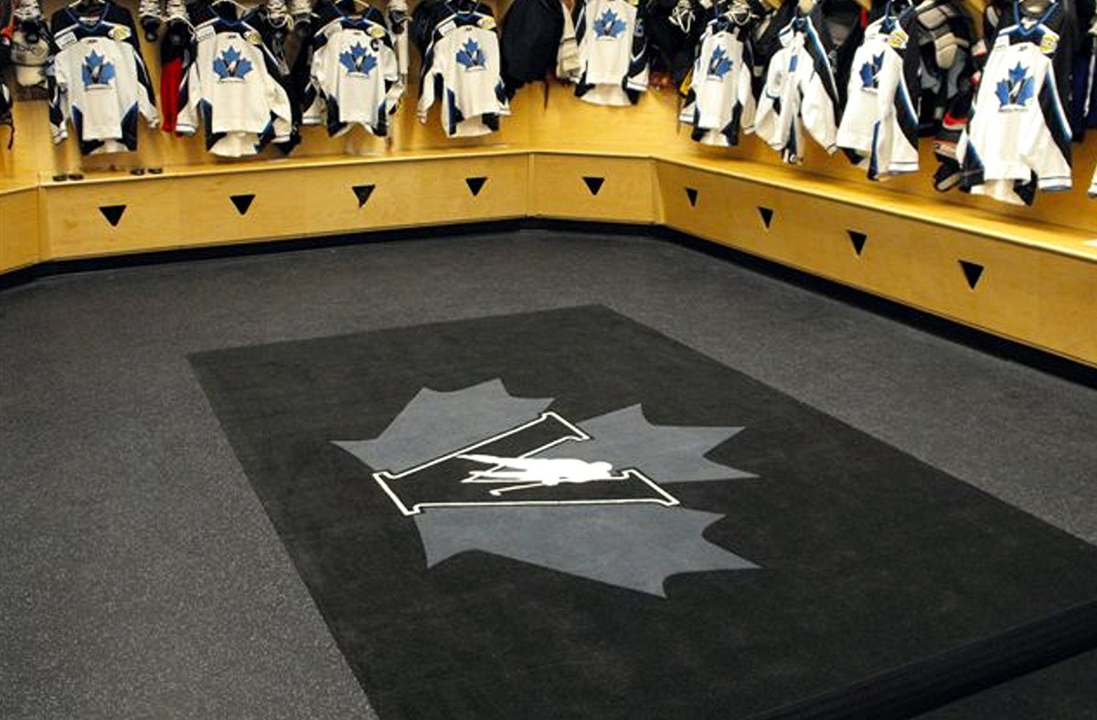 Locker room rubber flooring