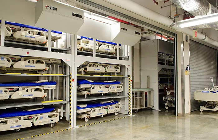 Row of loaded Vidir bedlifts