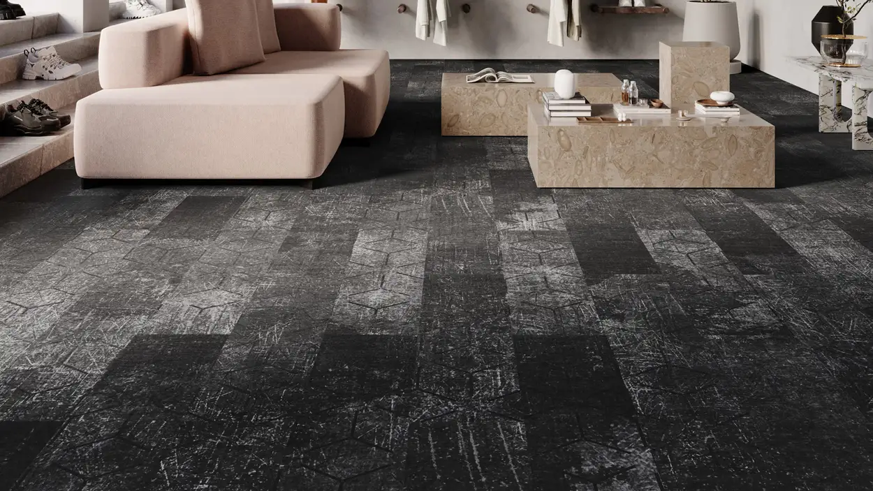 Apis carpet tiles by Fletco with Studio YO2 in a lounge