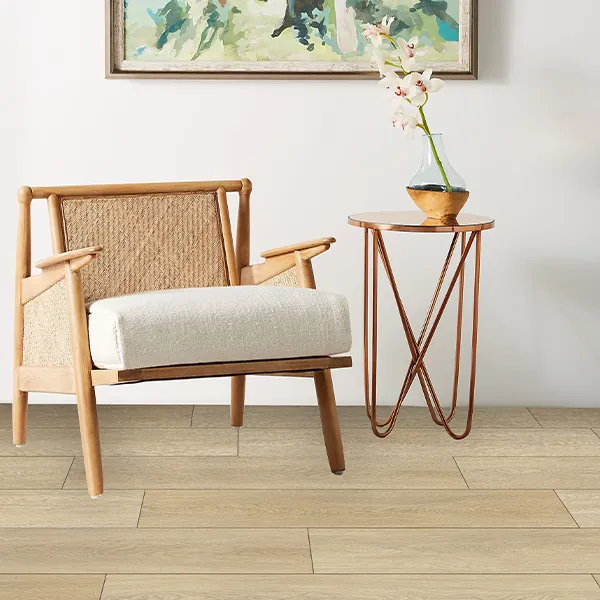 Floortress plank flooring, Cityscape colorway, in a furnished room